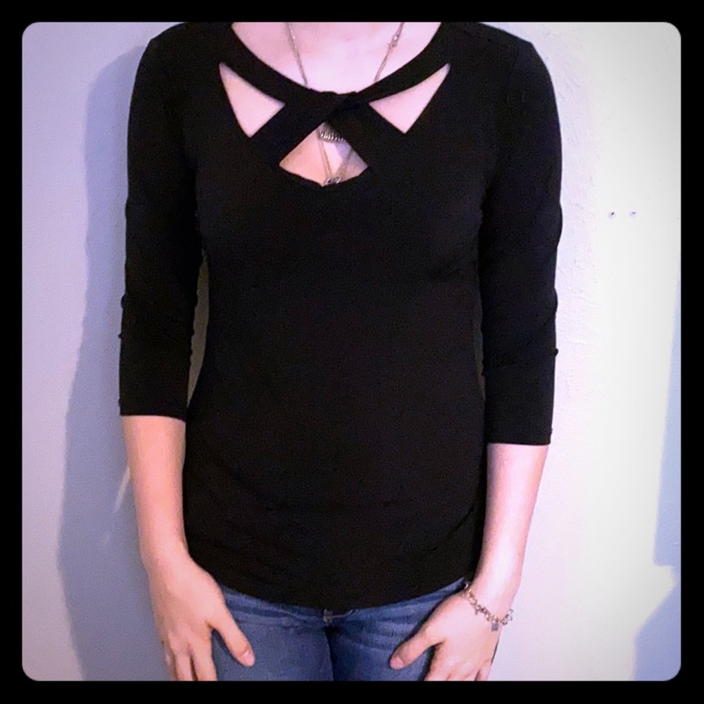 Black Crossover Dress Shirt